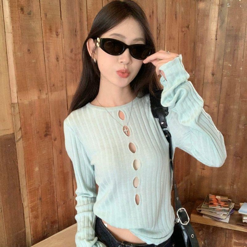 French Hollow Out Slim Fitting and Slimming Knitted Sweater for Women s Clothing Design Spicy Girl Waist Cinching Top L зелений
French Hollow Out Slim Fitting and Slimming Knitted Sweater for Women s Clothing Design Spicy Girl Waist Cinching Top L зелений