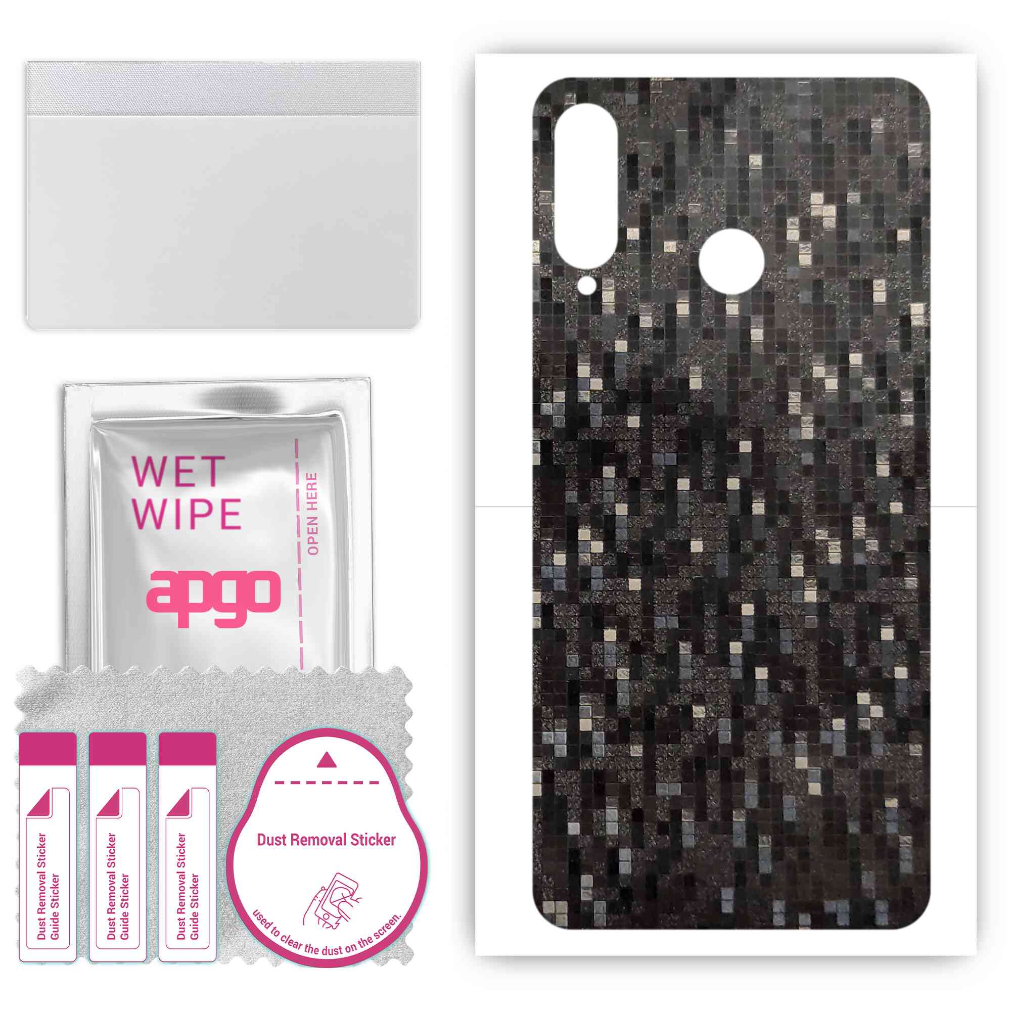 apgo Protective Skin Sticker for the back compatible with Huawei nova 4e, Wrap Film, Foil, Vinyl - Pattern Carbon Black Pixel
apgo Protective Skin Sticker for the back compatible with Huawei nova 4e, Wrap Film, Foil, Vinyl - Pattern Carbon Black Pixel