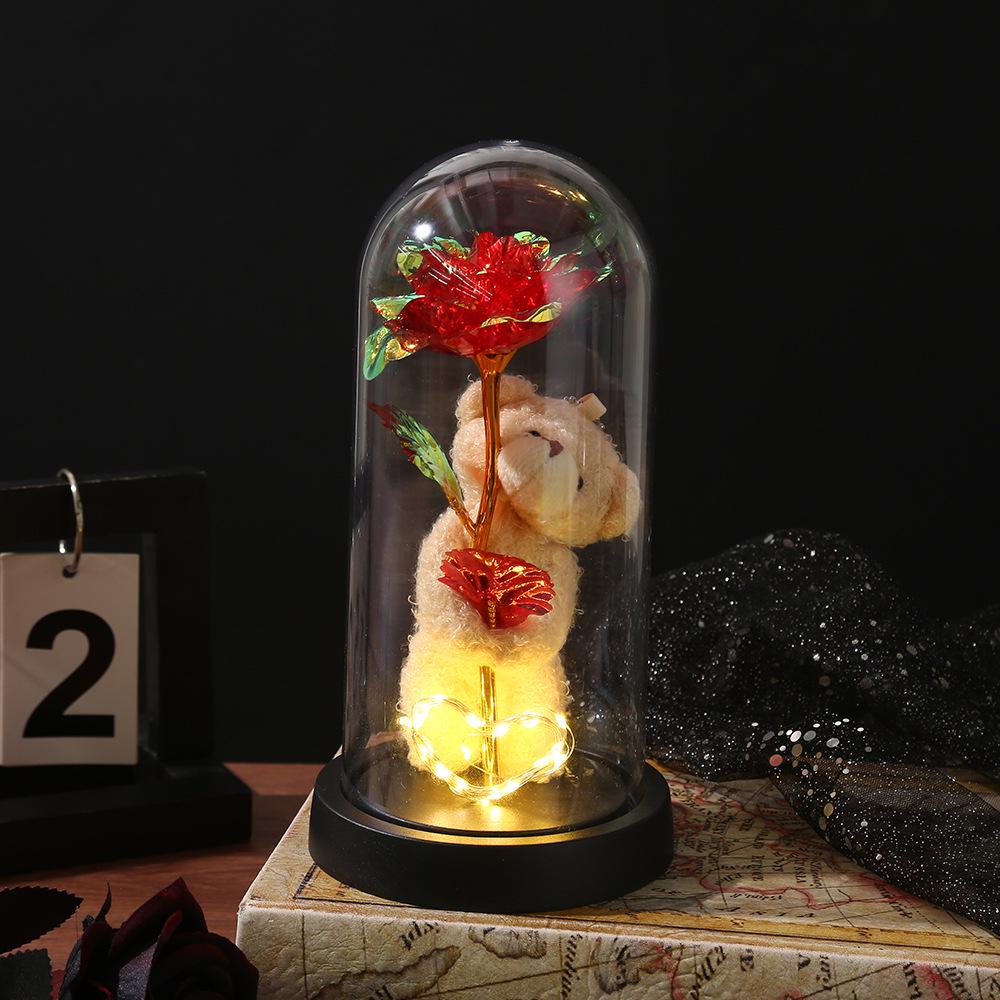 Eternal Rose Bear LED Light Bouquet with Acrylic Gift Box and Gold Foil Flower 11x22 cm
Eternal Rose Bear LED Light Bouquet with Acrylic Gift Box and Gold Foil Flower 11x22 cm