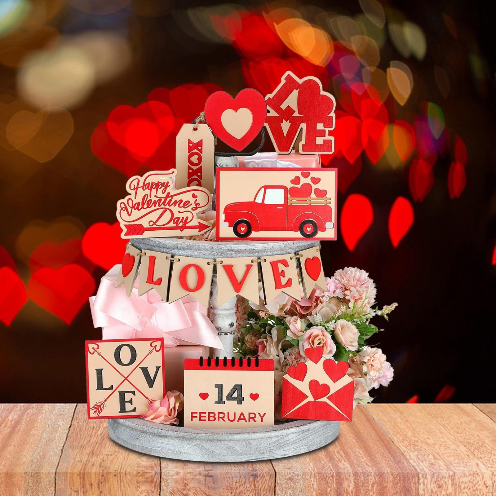 Valentines Day Tiered Tray Decor Love Heart Shape Photo Props Wooden Crafts for Proposal Party
Valentines Day Tiered Tray Decor Love Heart Shape Photo Props Wooden Crafts for Proposal Party