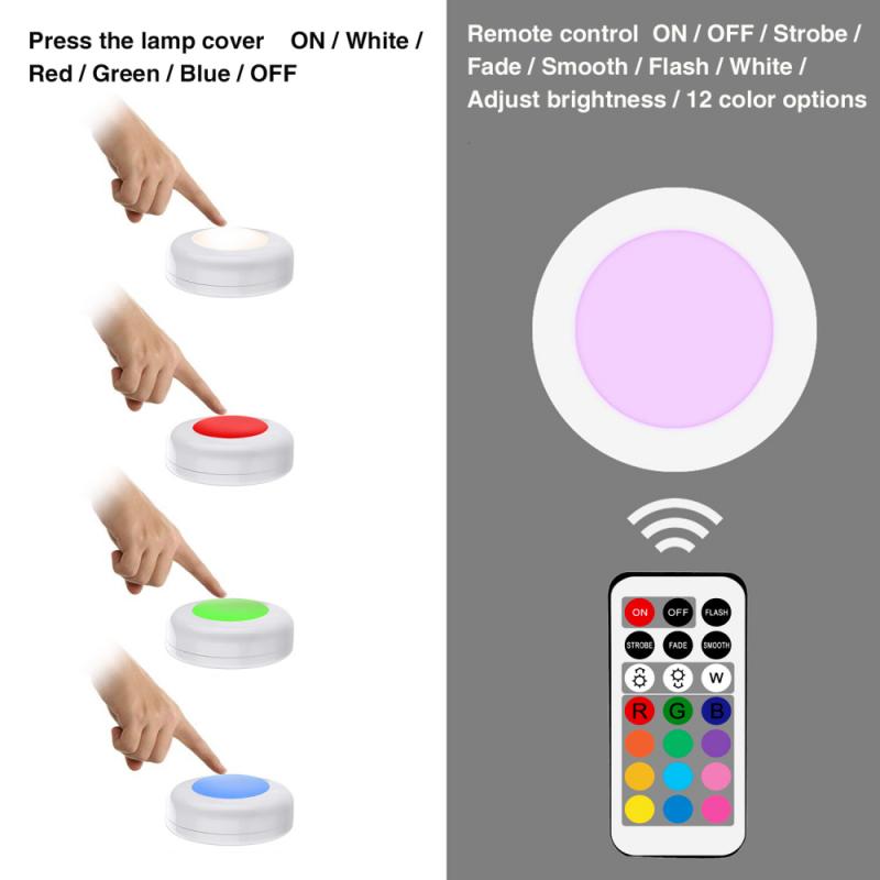 1PC Night Light Color Changing Small Lamp Wireless LED Remote Control Self Stick-On Lights Battery Push On Spot Lights For
1PC Night Light Color Changing Small Lamp Wireless LED Remote Control Self Stick-On Lights Battery Push On Spot Lights For