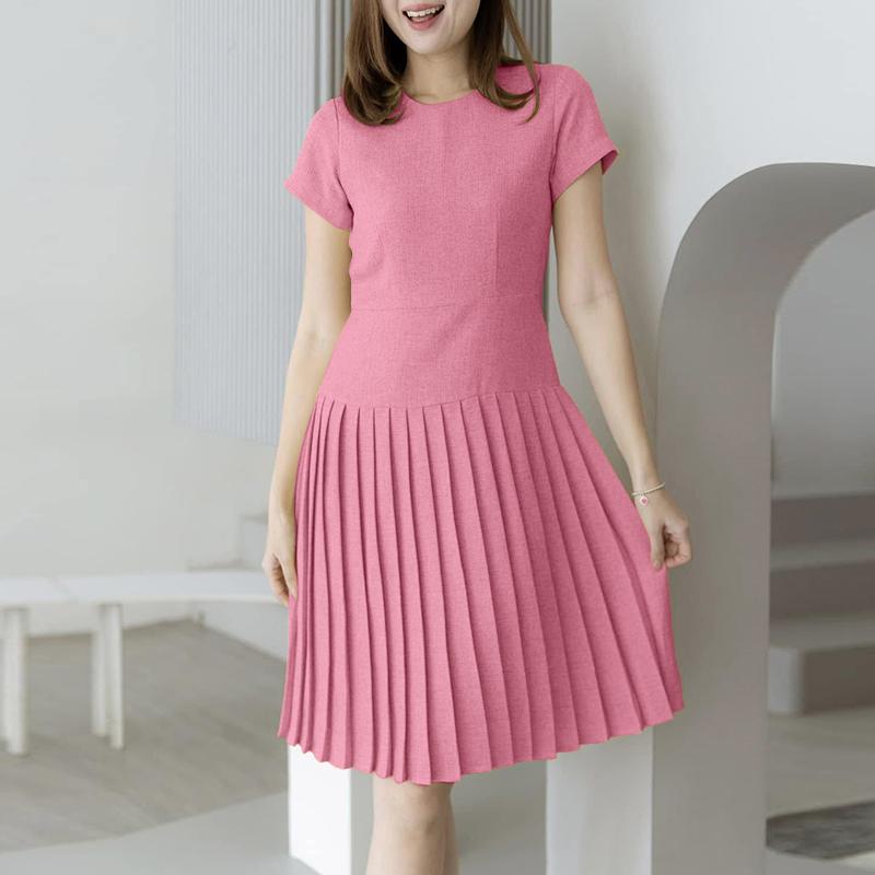 ZANZEA Жіноча повсякденна літня сукня з круглим вирізом, коротким рукавом і плісе 5XL
ZANZEA Жіноча повсякденна літня сукня з круглим вирізом, коротким рукавом і плісе 5XL