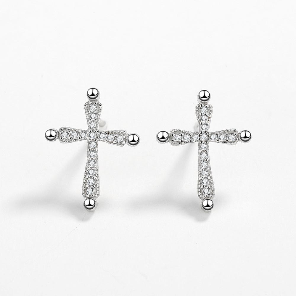 Женские серьги-пусеты в виде креста с бриллиантами из серебра 925 пробы в корейском стиле - Простые и модные с японским колоритом S925 Silver
Женские серьги-пусеты в виде креста с бриллиантами из серебра 925 пробы в корейском стиле - Простые и модные с японским колоритом S925 Silver