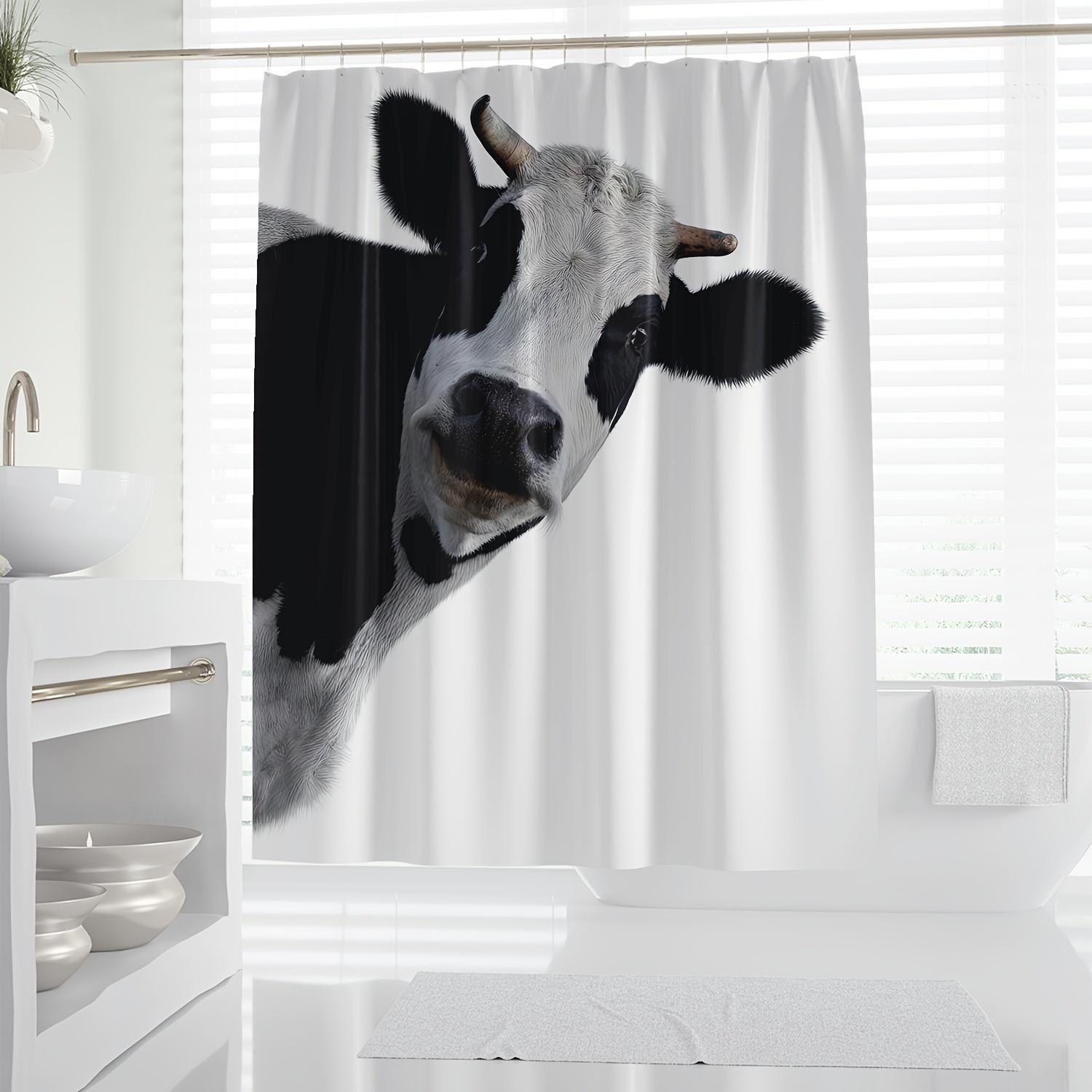 1Pc Cow Print Shower Curtain - Polyester With Hooks, Playful Cartoon Cow Design, Machine Washable Bathroom Decor For All Seasons W60H190(CM)-1 Pcs
1Pc Cow Print Shower Curtain - Polyester With Hooks, Playful Cartoon Cow Design, Machine Washable Bathroom Decor For All Seasons W60H190(CM)-1 Pcs