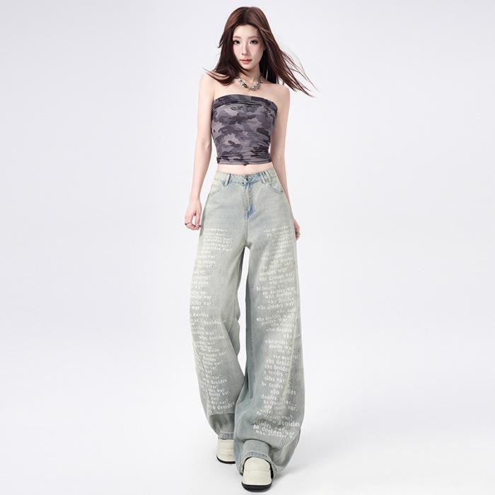 2026 Spring Vintage Printed Wide-Leg Jeans: Women’s Loose, Straight-Leg, Slimming, Trendy Retro Pants 2XL
2026 Spring Vintage Printed Wide-Leg Jeans: Women’s Loose, Straight-Leg, Slimming, Trendy Retro Pants 2XL