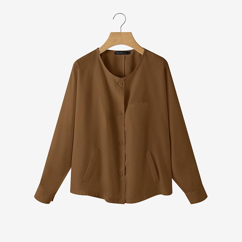 ZANZEA Women Round Neck Solid Color Loose Long Sleeve Blouse 2XL коричневий
ZANZEA Women Round Neck Solid Color Loose Long Sleeve Blouse 2XL коричневий