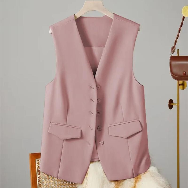 Vest Women Sleeveless Jacket Waistcoat V Neck Single Breasted Tops Outerwear Spring Summer Female Office Lady Vintage S рожевий
Vest Women Sleeveless Jacket Waistcoat V Neck Single Breasted Tops Outerwear Spring Summer Female Office Lady Vintage S рожевий