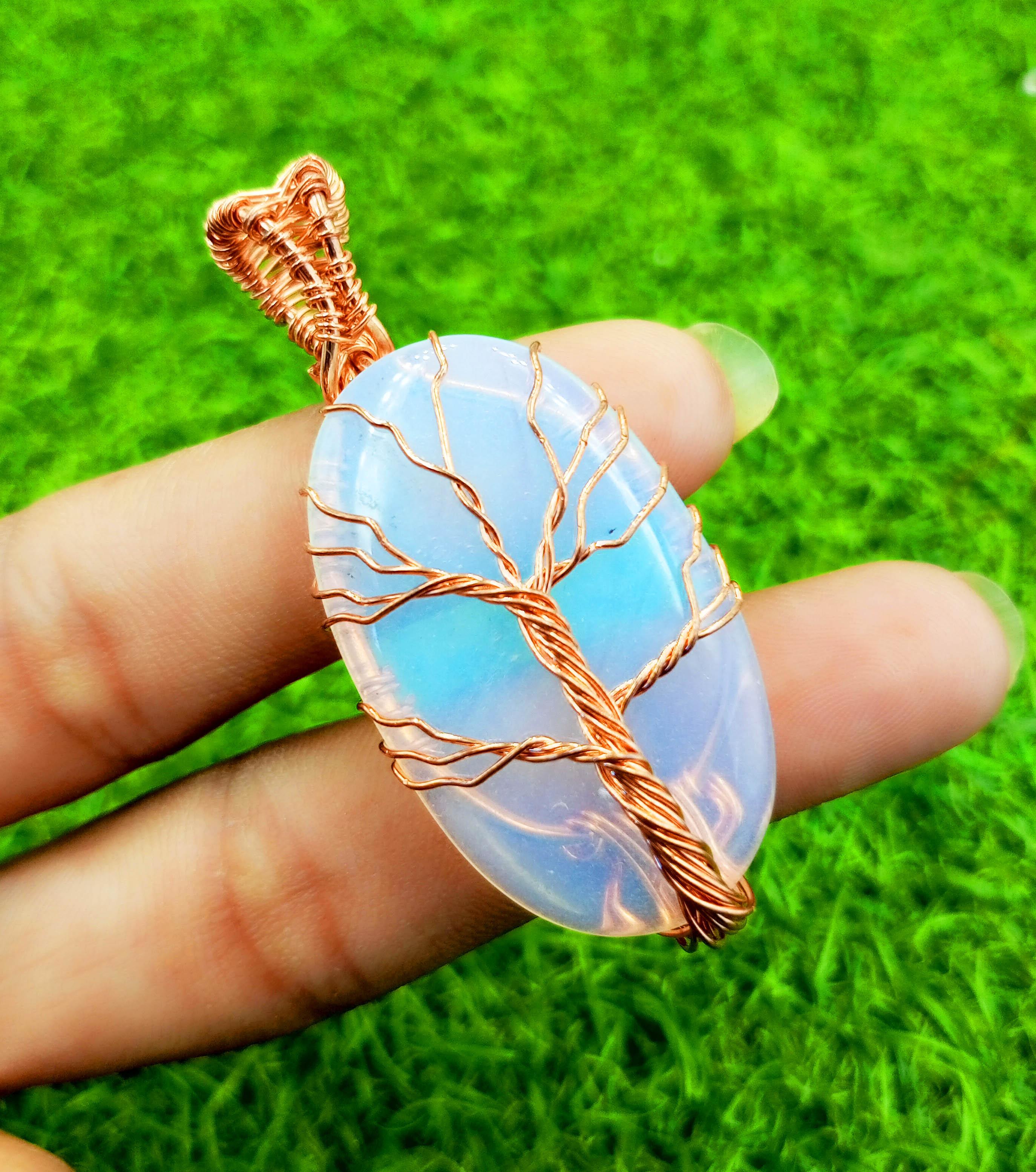Опалит Драгоценный камень Медная проволока ручной работы Wrap Tree Of Life Подвеска Ювелирные изделия
Опалит Драгоценный камень Медная проволока ручной работы Wrap Tree Of Life Подвеска Ювелирные изделия