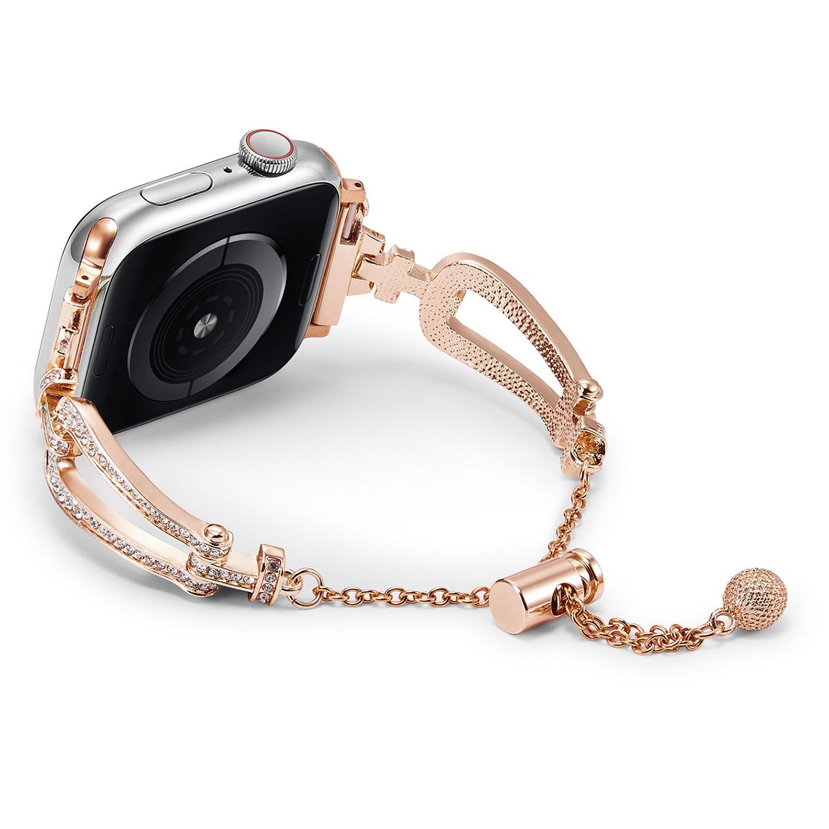For Apple Watch Series 10 42mm/9 8 7 41mm/SE (2023) SE (2022) SE 6 5 4 40mm/3 2 1 38mm Rhinestone Decor Bracelet U-Shape Zinc Alloy Watch Strap Rose Gold
For Apple Watch Series 10 42mm/9 8 7 41mm/SE (2023) SE (2022) SE 6 5 4 40mm/3 2 1 38mm Rhinestone Decor Bracelet U-Shape Zinc Alloy Watch Strap Rose Gold