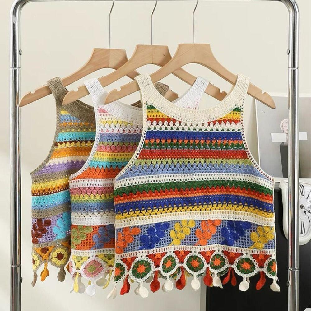 Rainbow Tassel Knitted Vest Leaf Ethnic Style Sling Ins Embroidery Flower Camisole Party
Rainbow Tassel Knitted Vest Leaf Ethnic Style Sling Ins Embroidery Flower Camisole Party