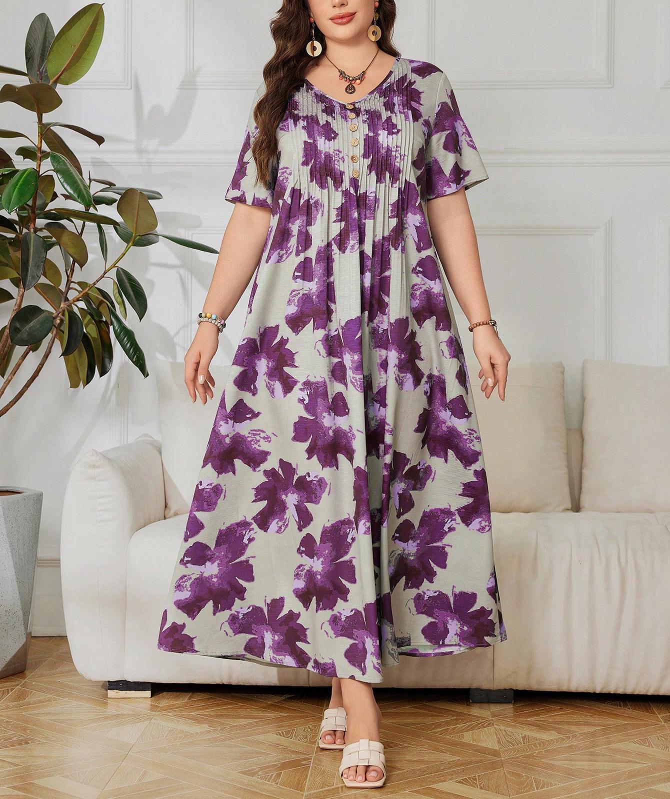 Available: Stunning Purple Print V-Neck Summer Dress for Women - Unique Loose Vacation Style Long Dress 2XL фиолетовый
Available: Stunning Purple Print V-Neck Summer Dress for Women - Unique Loose Vacation Style Long Dress 2XL фиолетовый