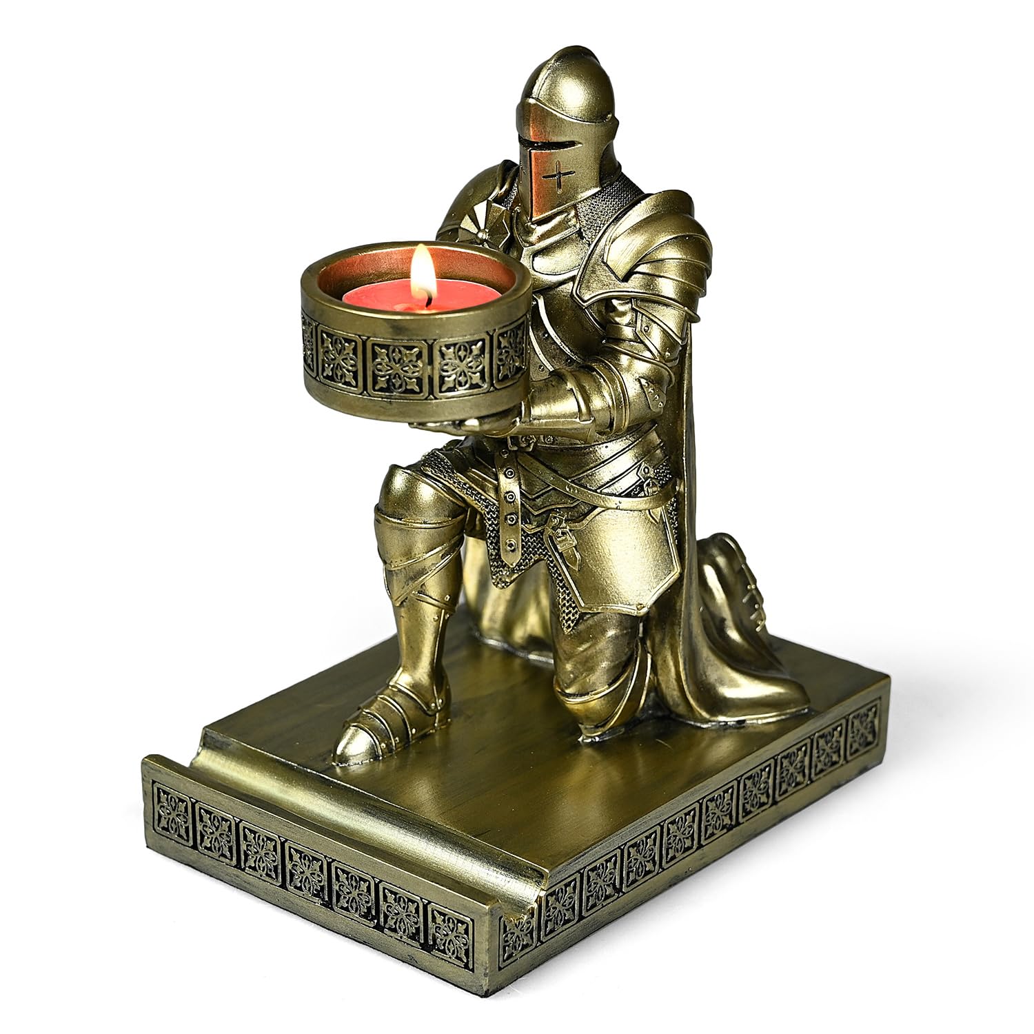 HDMbigmi King s Guard Kneeling Knight Candlestick Holder, Resin, Posture Tealight Holder, Warrior Cell Phone Stand, Pen Holder, Candle Holder for Rest
HDMbigmi King s Guard Kneeling Knight Candlestick Holder, Resin, Posture Tealight Holder, Warrior Cell Phone Stand, Pen Holder, Candle Holder for Rest