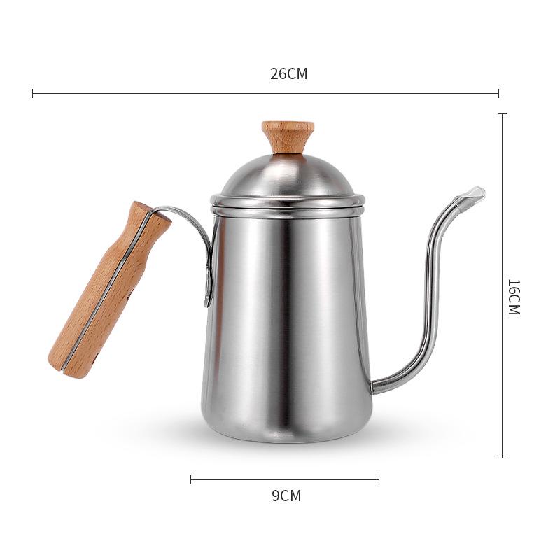 650ML Portable Stainless Steel Coffee Kettle with Wood Handle & Long Spout for Camping & Picnic
650ML Portable Stainless Steel Coffee Kettle with Wood Handle & Long Spout for Camping & Picnic