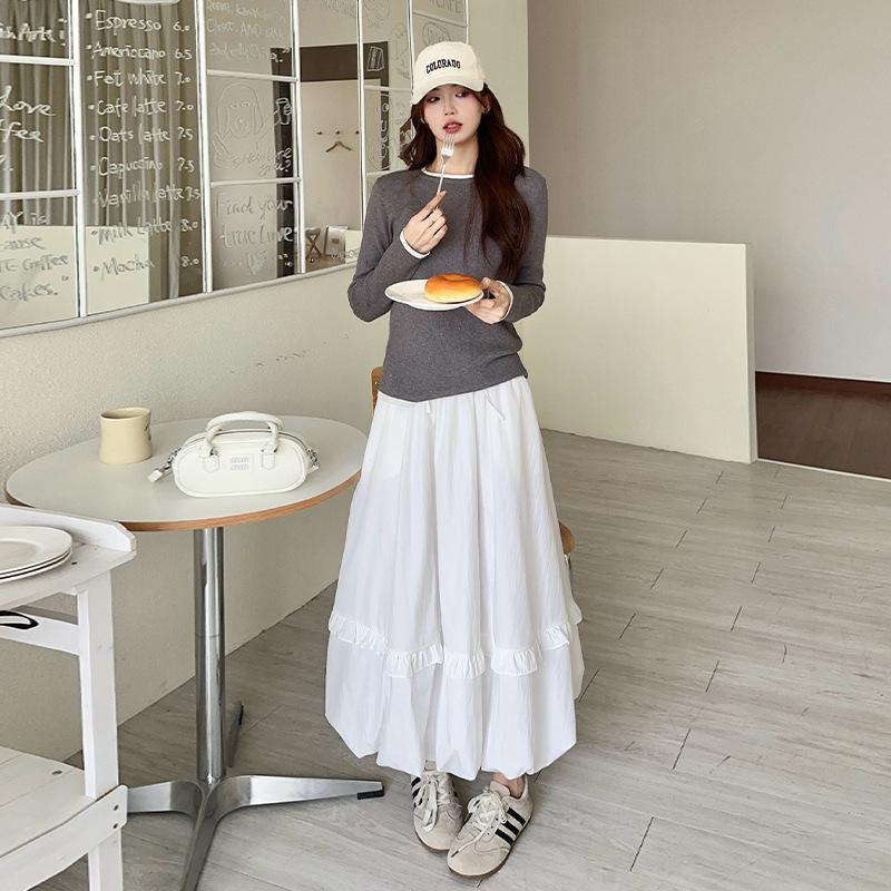 Korean-style Flower Bud Skirt with Black Ears In Women s Summer High Waist Covering Hips A-line Skirt Covering Flesh Drooping and Slim Long Skirt M
Korean-style Flower Bud Skirt with Black Ears In Women s Summer High Waist Covering Hips A-line Skirt Covering Flesh Drooping and Slim Long Skirt M