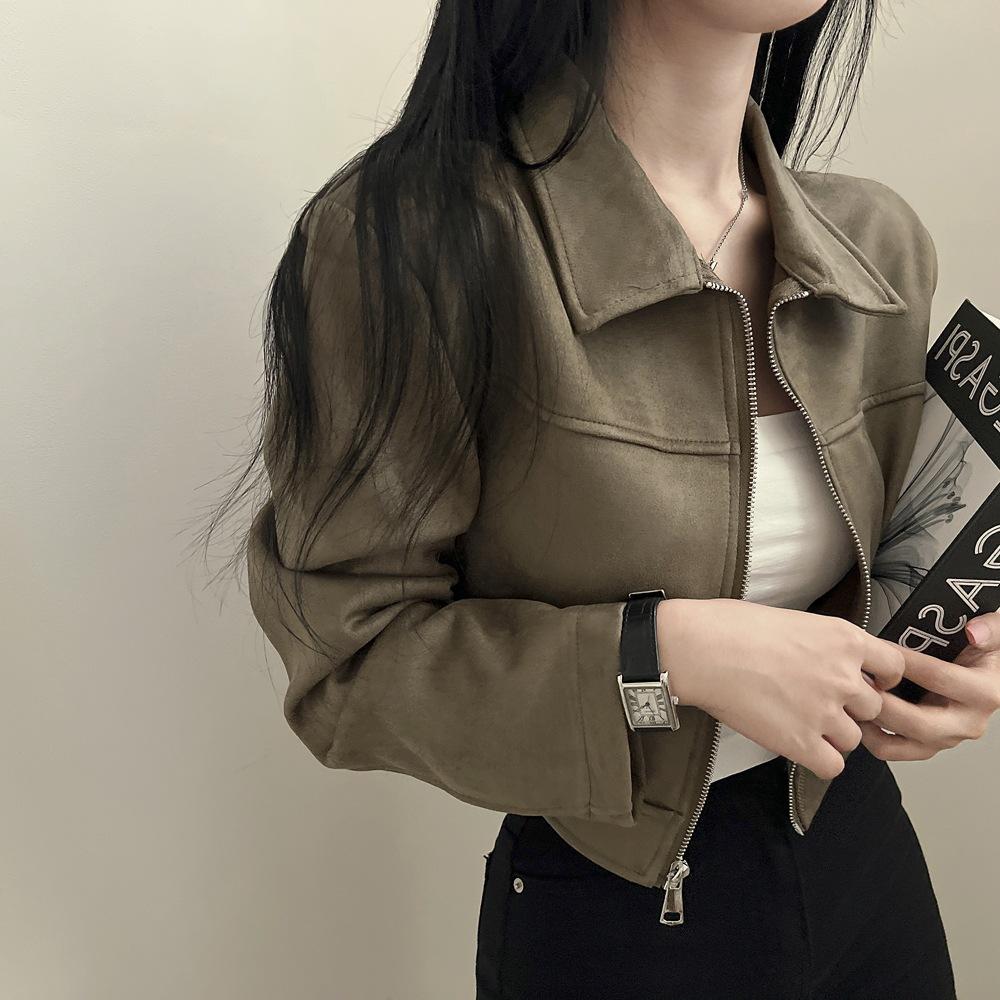 Korean chic autumn retro handsome front shoulder jacket jacket women s lapel zipper long-sleeved leather fleece short coat 2XL зелений
Korean chic autumn retro handsome front shoulder jacket jacket women s lapel zipper long-sleeved leather fleece short coat 2XL зелений