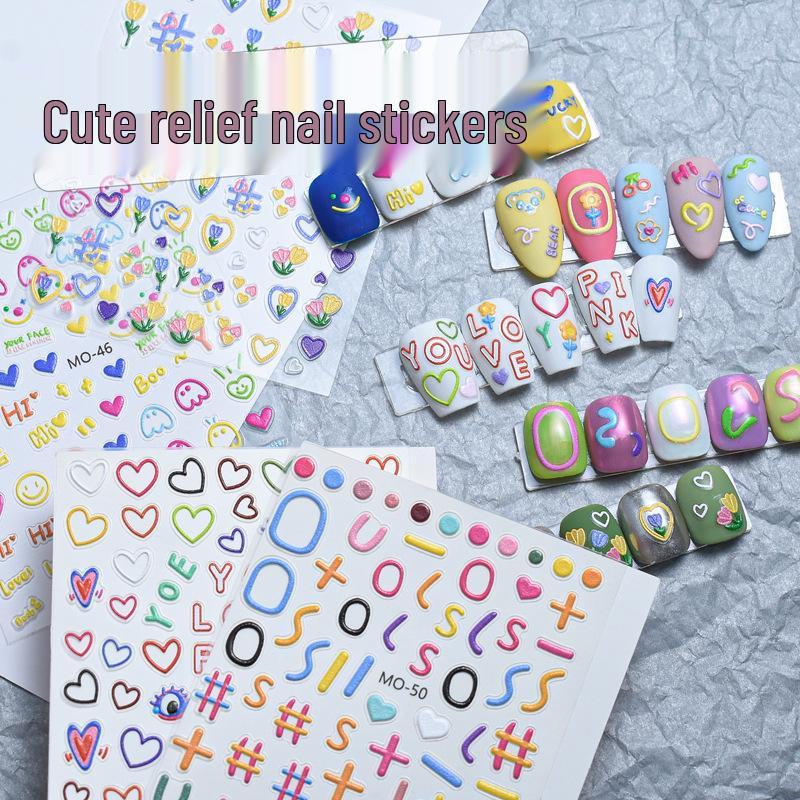 Dopamine Nail Art Stickers - 3D Lines, Circles, Tulips, and Love Letters for Cute Japanese Adhesive Designs
Dopamine Nail Art Stickers - 3D Lines, Circles, Tulips, and Love Letters for Cute Japanese Adhesive Designs