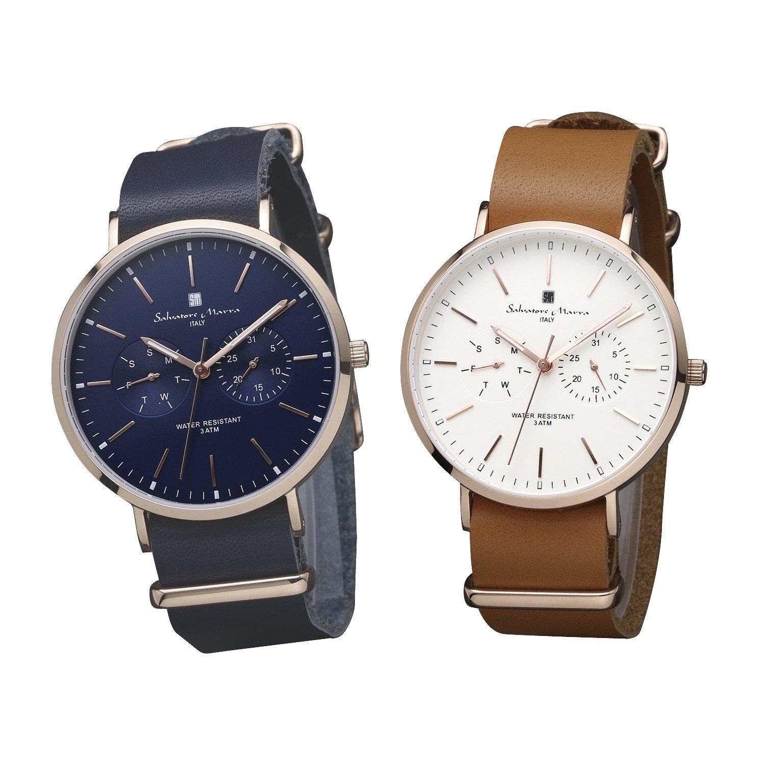 Salvatore Marra Pair Watch SM15117 Men and Women Navy PG Brown PG Box Included
Salvatore Marra Pair Watch SM15117 Men and Women Navy PG Brown PG Box Included