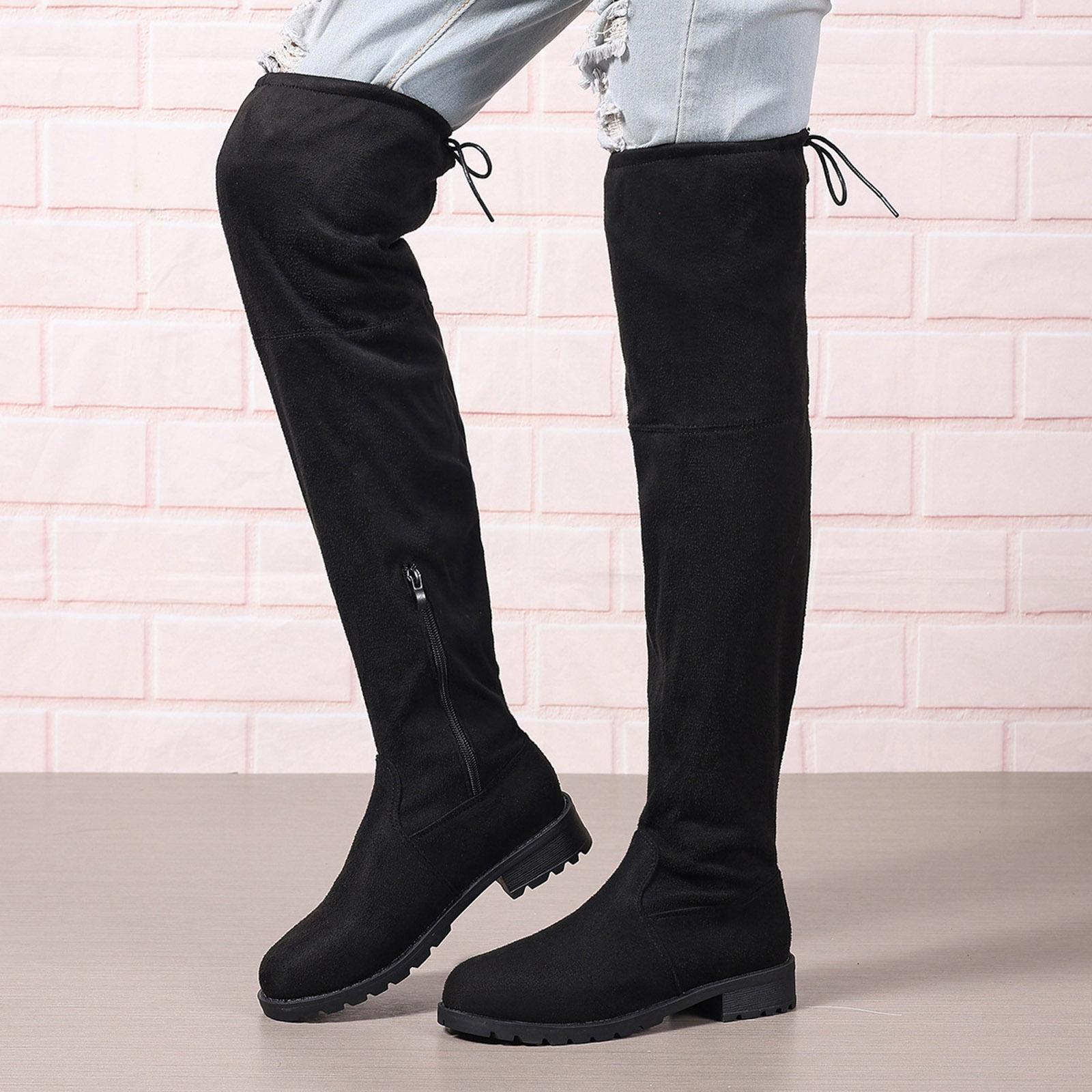 Women s Suede Slip Knee High Boots Stylish And Casual Round Toe Chunky Heel Side Zipper. Thigh High Heel Boots for Women Sexy 36 чорний
Women s Suede Slip Knee High Boots Stylish And Casual Round Toe Chunky Heel Side Zipper. Thigh High Heel Boots for Women Sexy 36 чорний