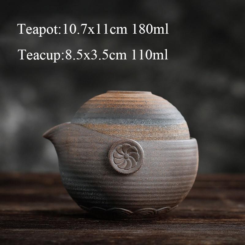 Керамическая чашка для быстрого чая в японском стиле, один горшок, одна чашка, портативный ручной чайник, чайный набор для кунг-фу B