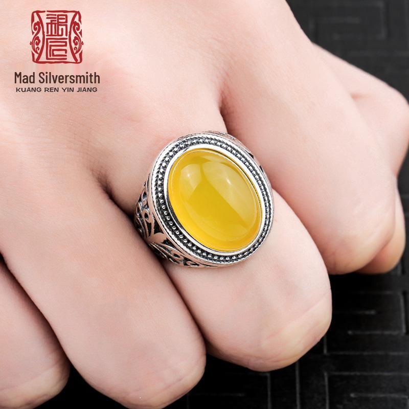 S925 Sterling Silver Retro Oxidized Thai Ring Holder, Oval Empty Setting for 13x18mm Amber/Turquoise. Adjustable Opening
S925 Sterling Silver Retro Oxidized Thai Ring Holder, Oval Empty Setting for 13x18mm Amber/Turquoise. Adjustable Opening