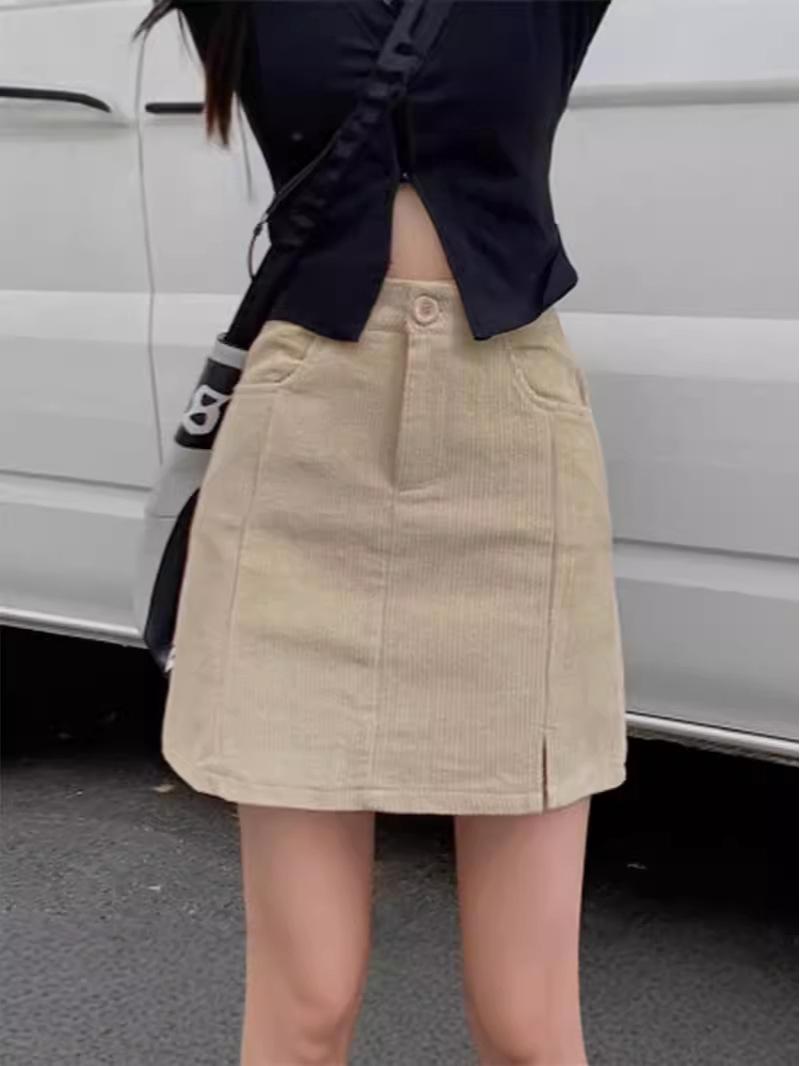 High-Waisted Corduroy A-Line Skirt: 2024 Autumn/Winter Korean Style Slit, Bodycon, Plus Size Midi Skirt XS
High-Waisted Corduroy A-Line Skirt: 2024 Autumn/Winter Korean Style Slit, Bodycon, Plus Size Midi Skirt XS