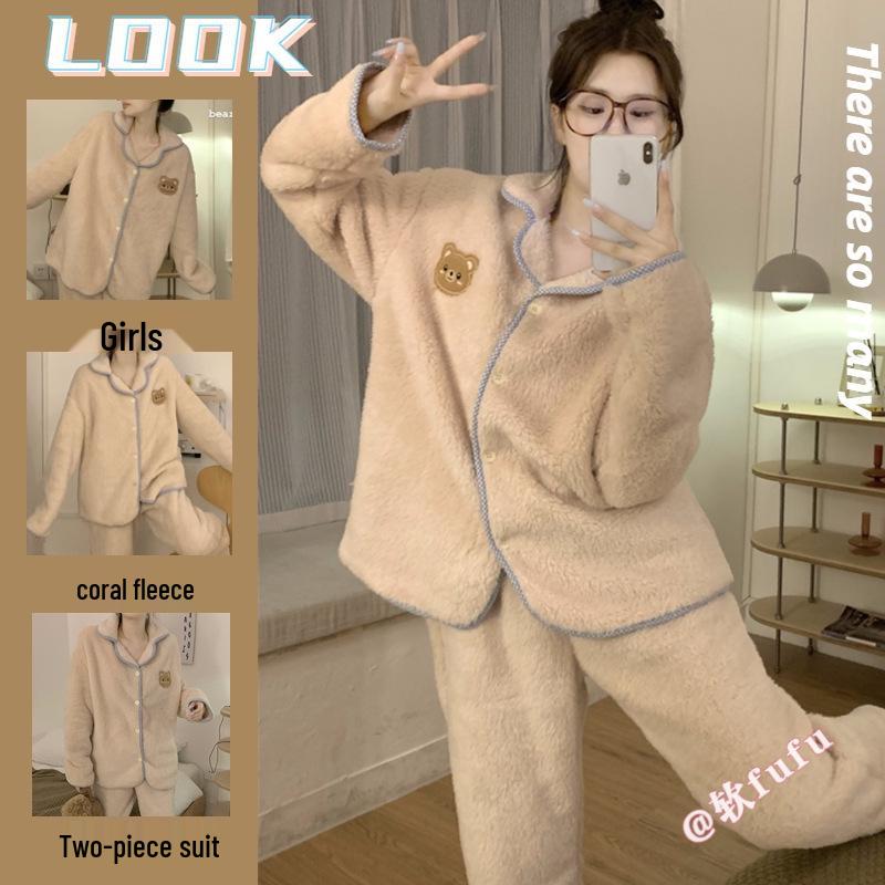 Женская милая зимняя теплая вельветовая пижама-кардиган с лацканами Size 4 (100-130kg)
Женская милая зимняя теплая вельветовая пижама-кардиган с лацканами Size 4 (100-130kg)