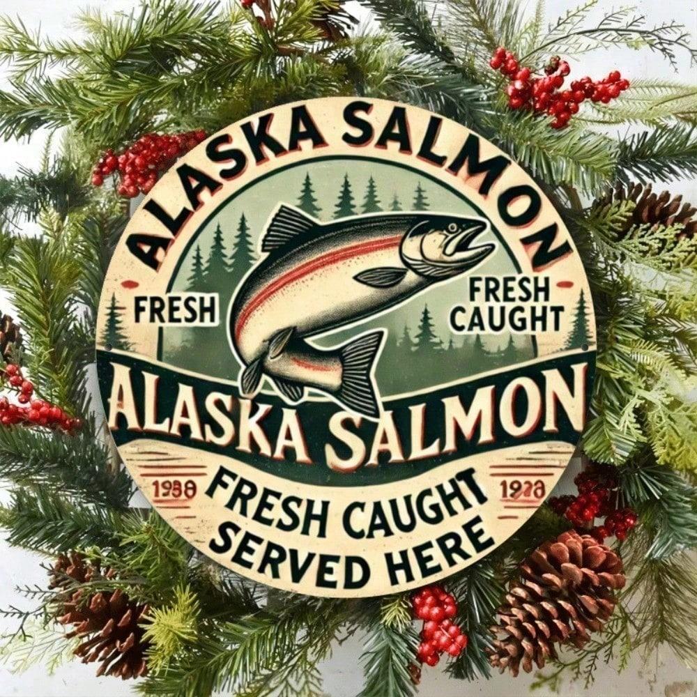 Vintage Alaska Salmon Metal Round Sign 8 Inch Retro Tin Art Fish Kitchen Wall Decor різнокольоровий
Vintage Alaska Salmon Metal Round Sign 8 Inch Retro Tin Art Fish Kitchen Wall Decor різнокольоровий
