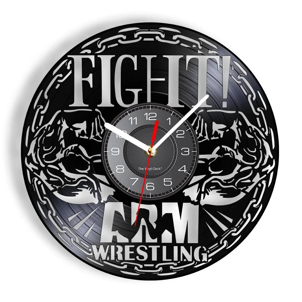 Arm Wrestling Vinyl Record Wall Clock for Man Cave Bedroom Fighting Sports Strength Crafts Art Clock Am Wrestler Wall Watch
Arm Wrestling Vinyl Record Wall Clock for Man Cave Bedroom Fighting Sports Strength Crafts Art Clock Am Wrestler Wall Watch