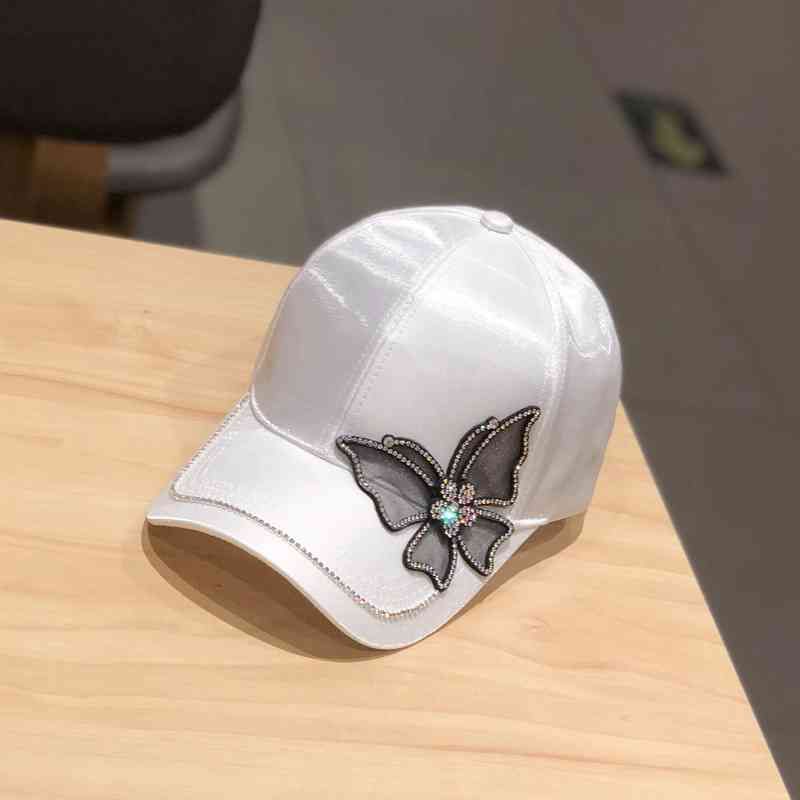 Fashion Butterfly Rhinestone Baseball Cap Women Summer Silk white All yards
Fashion Butterfly Rhinestone Baseball Cap Women Summer Silk white All yards