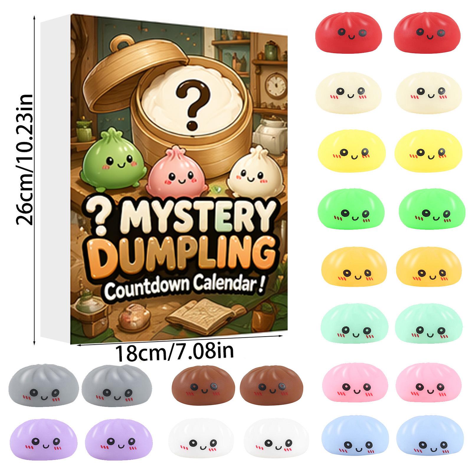 Mystery Dumpling Blind Box Set 24 Pieces Toy Countdown Calendar Soft Stress Relief Collectible Figures for Desk Decor and Play One Size
Mystery Dumpling Blind Box Set 24 Pieces Toy Countdown Calendar Soft Stress Relief Collectible Figures for Desk Decor and Play One Size