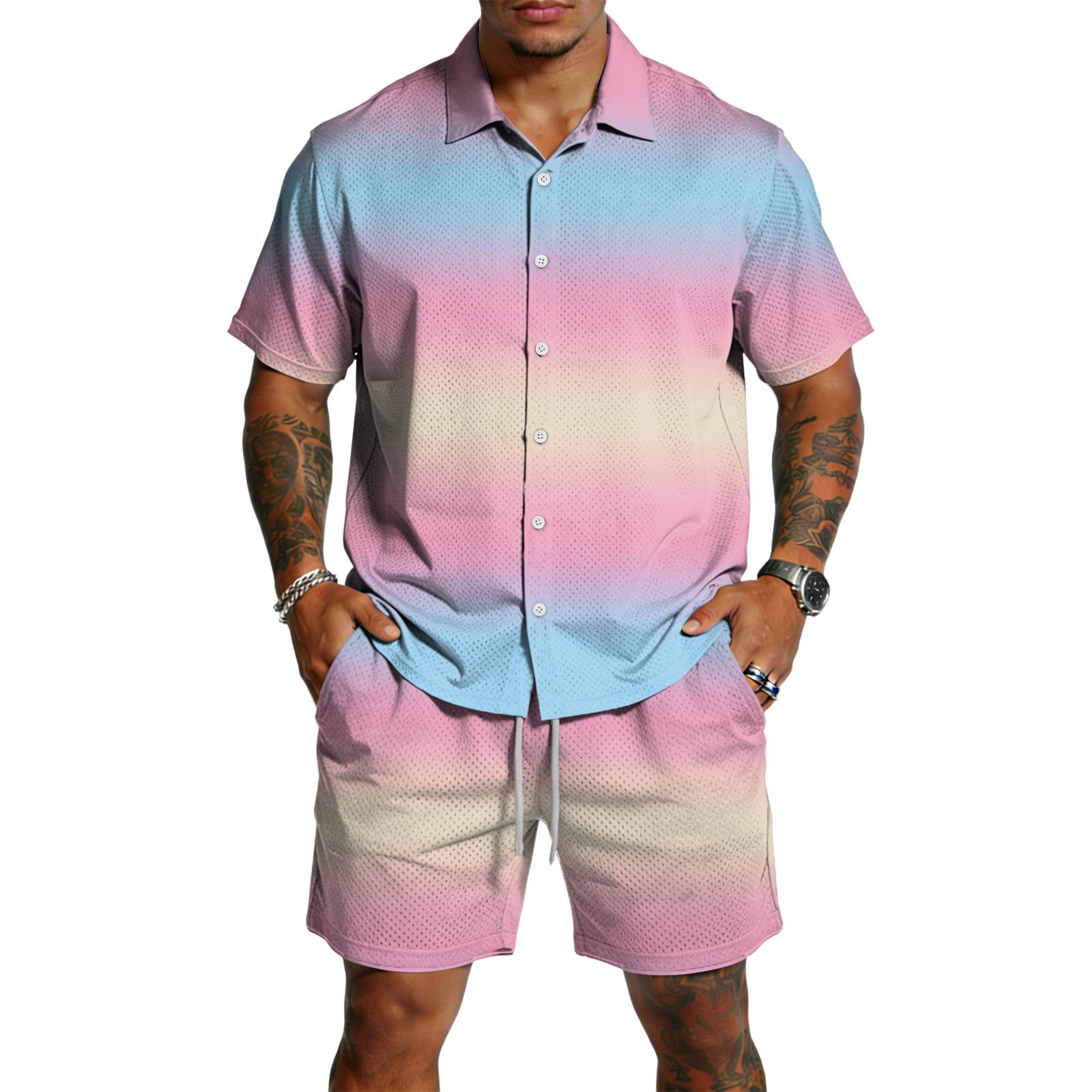Men s Casual Lightweight Breathable Short-Sleeve Shirt And Shorts Set XL небо синє кольору
Men s Casual Lightweight Breathable Short-Sleeve Shirt And Shorts Set XL небо синє кольору