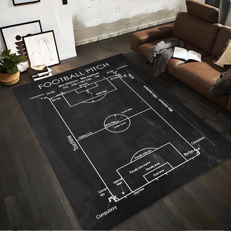Football Pitch Diagram Carpet Black and White Sports Theme Rug Suitable for use as an anti-slip for living room bedroom sofas 40x60cm( 15x23in )
Football Pitch Diagram Carpet Black and White Sports Theme Rug Suitable for use as an anti-slip for living room bedroom sofas 40x60cm( 15x23in )