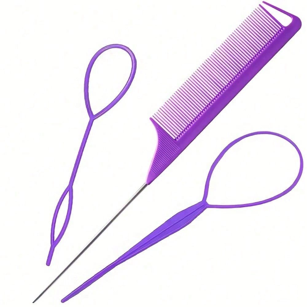 3pcs Hair Braiding Tool Set, Steel Needle Tip Tail Comb Hair Pulling Needle Hair Puller, Essential Tool for Lazy Hair styling фіолетовий
3pcs Hair Braiding Tool Set, Steel Needle Tip Tail Comb Hair Pulling Needle Hair Puller, Essential Tool for Lazy Hair styling фіолетовий