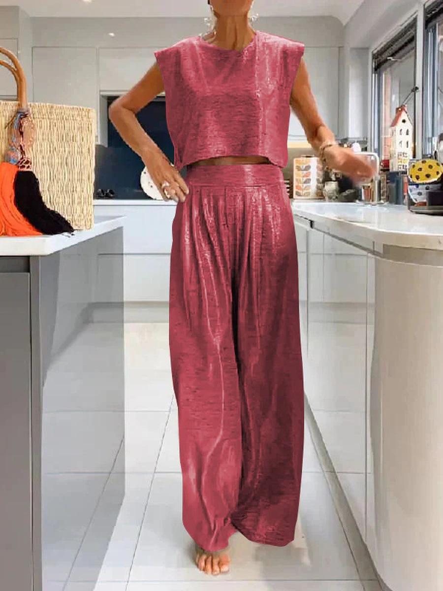 Summer New Arrivals Women s Fashion Casual Shiny Backless Wide Leg Pants Two-Piece Set 5XL червоний
Summer New Arrivals Women s Fashion Casual Shiny Backless Wide Leg Pants Two-Piece Set 5XL червоний
