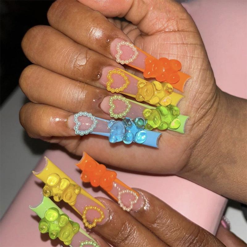 3D Handmade Bear & Heart Nail Art Decals - Wearable European & American Style Fake Nail Tips
3D Handmade Bear & Heart Nail Art Decals - Wearable European & American Style Fake Nail Tips