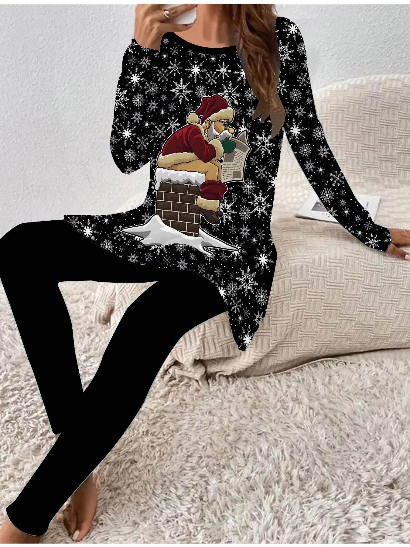 Евро-американская мода 3D Рождественский принт Женский четырехсезонный комплект из двух предметов: футболка с длинным рукавом + длинные брюки. Идеальный подарок на Новый год и Рождество 8XL чёрный
Евро-американская мода 3D Рождественский принт Женский четырехсезонный комплект из двух предметов: футболка с длинным рукавом + длинные брюки. Идеальный подарок на Новый год и Рождество 8XL чёрный