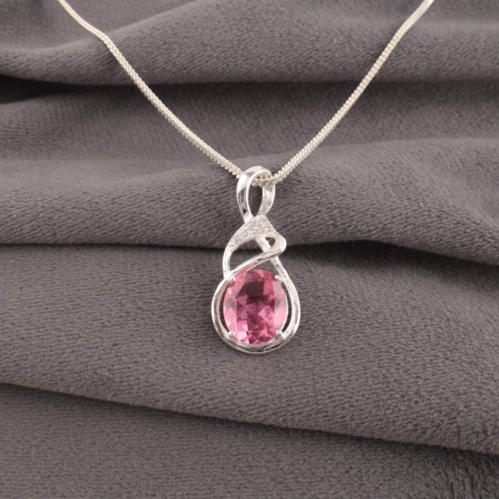 Women Gift Pink Tourmaline Gemstone 925 Sterling Silver Jewelry Zircon Pendant CZP-13-5
Women Gift Pink Tourmaline Gemstone 925 Sterling Silver Jewelry Zircon Pendant CZP-13-5