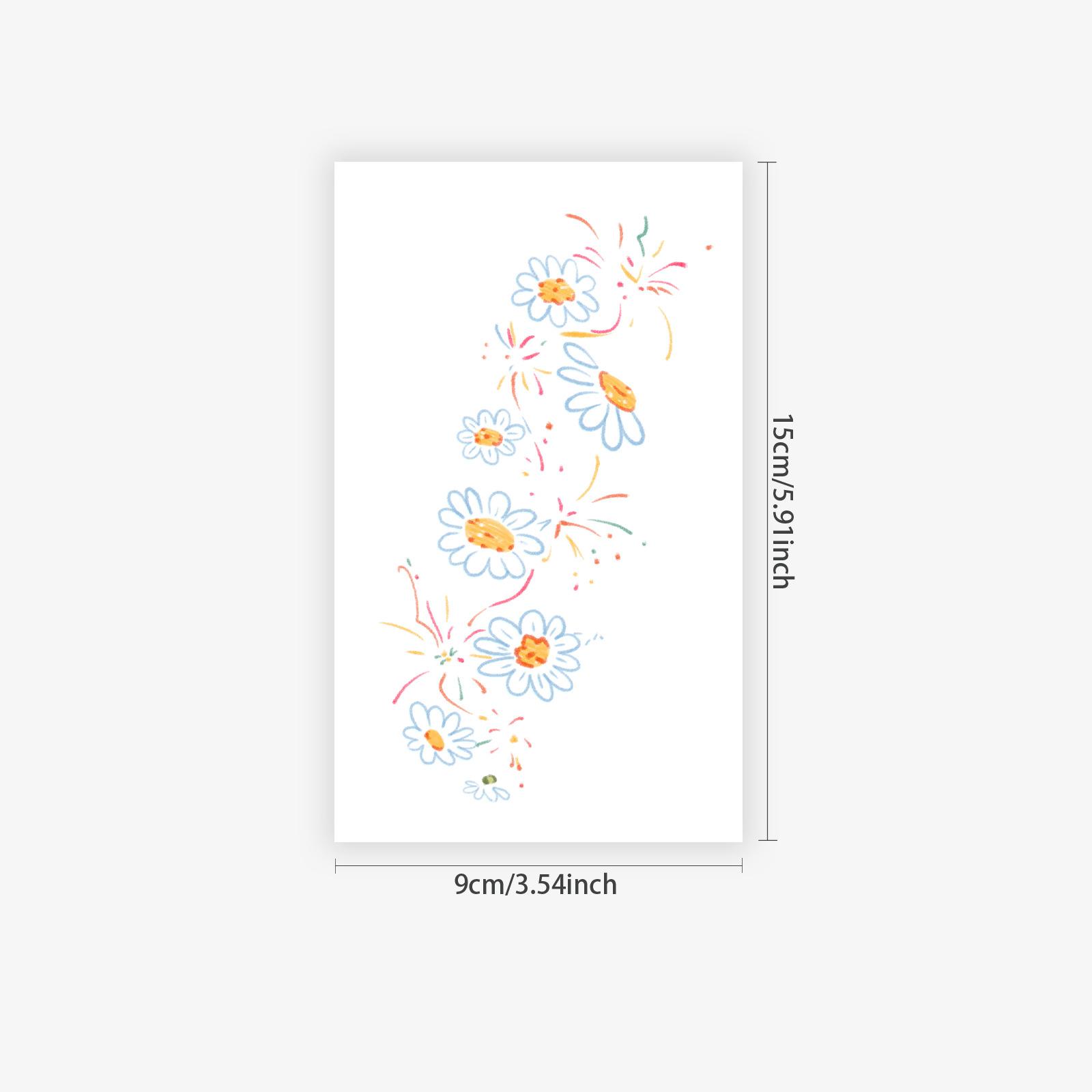 Colorful Fireworks Daisy Tattoo Sticker Waterproof Female Long-Lasting Fresh And Elegant Wrist Tattoo Sticker Niche Design 9*15CM
Colorful Fireworks Daisy Tattoo Sticker Waterproof Female Long-Lasting Fresh And Elegant Wrist Tattoo Sticker Niche Design 9*15CM