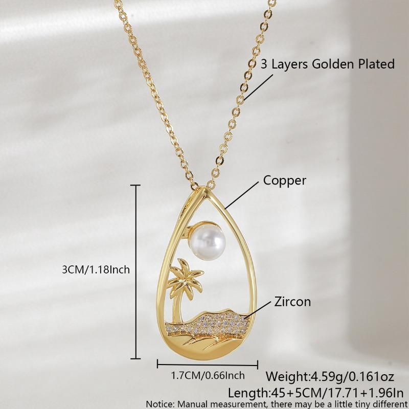Summer Coconut Tree Necklace - Women s Unique Waterdrop-shaped Necklace - Fresh and Cute Collar Chain Neckpiece NAA08-8
Summer Coconut Tree Necklace - Women s Unique Waterdrop-shaped Necklace - Fresh and Cute Collar Chain Neckpiece NAA08-8