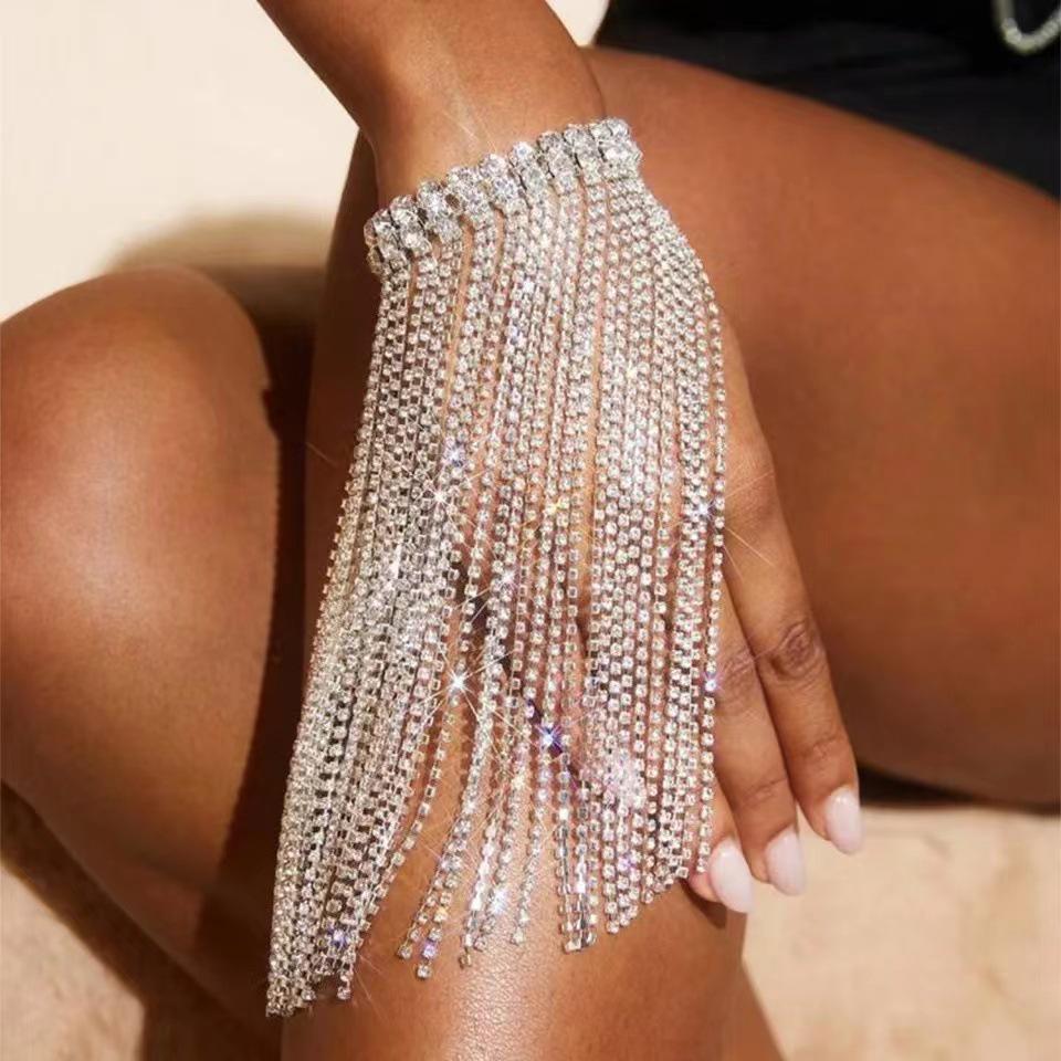 Double Row Rhinestone Tassel Bracelet - High-End Fashion Jewelry for Evening Parties серебряный
Double Row Rhinestone Tassel Bracelet - High-End Fashion Jewelry for Evening Parties серебряный
