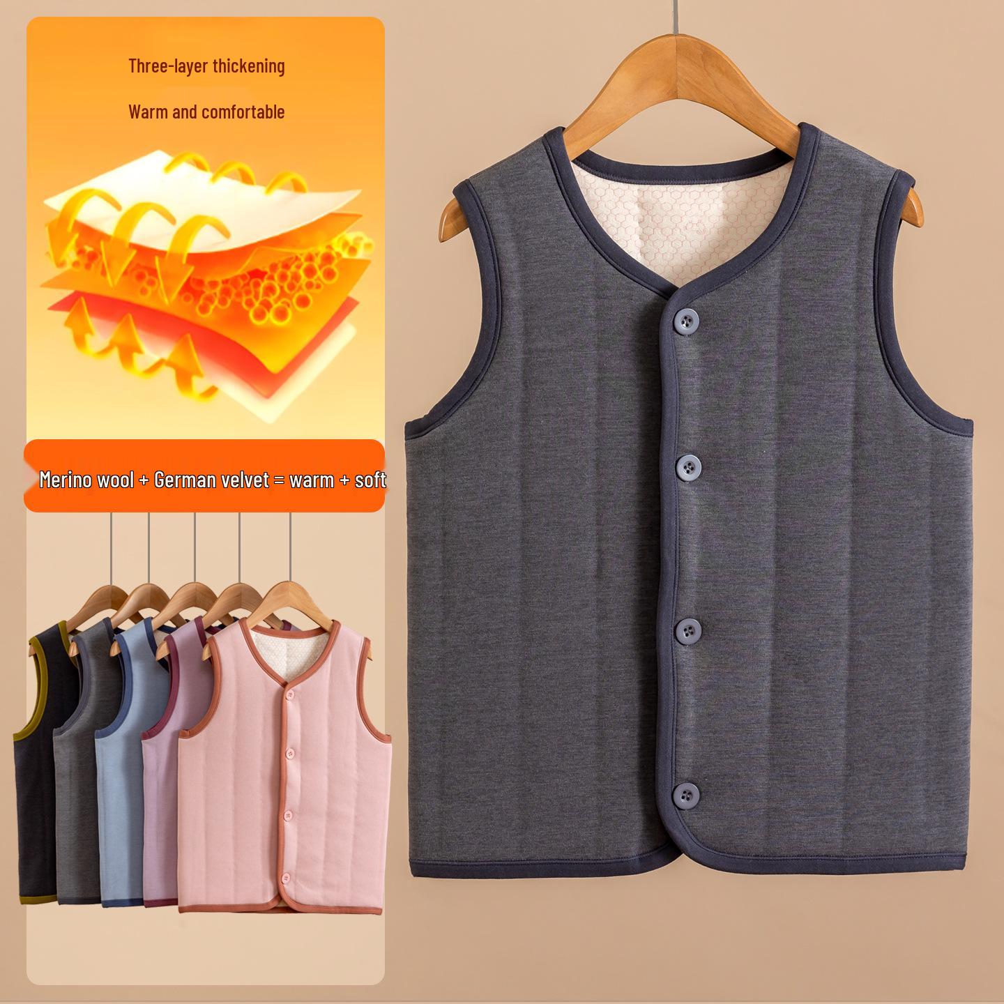 Детский теплый жилет из смесового хлопка: Уютная бархатная безрукавка с шерстяной подкладкой для мальчиков и девочек (Осень зима) 120 cm светло-серый
Детский теплый жилет из смесового хлопка: Уютная бархатная безрукавка с шерстяной подкладкой для мальчиков и девочек (Осень зима) 120 cm светло-серый