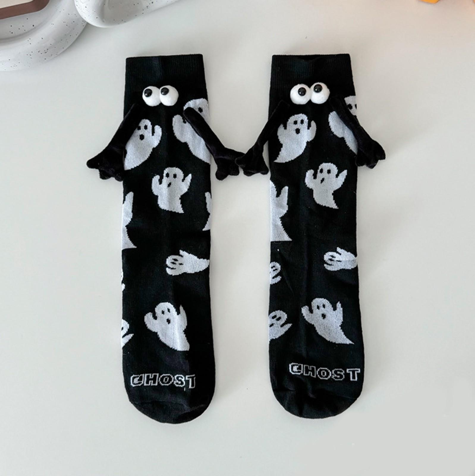 Женские носки на Хэллоуин, милые магнитные носки «рука об руку» и белые носки с привидением средней длины с рисунком One Size чёрный
Женские носки на Хэллоуин, милые магнитные носки «рука об руку» и белые носки с привидением средней длины с рисунком One Size чёрный