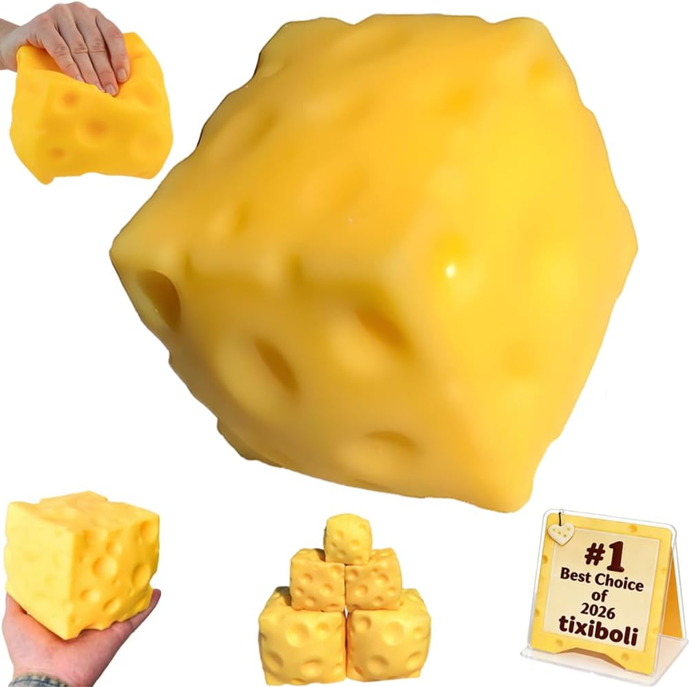 Yellow Cheese Squeeze Toy, Soft Rebound Sensory Toy, Stress Relief & Focus Helper, Cute Food-Themed Desk Decor Gift (2.76 in) United States
Yellow Cheese Squeeze Toy, Soft Rebound Sensory Toy, Stress Relief & Focus Helper, Cute Food-Themed Desk Decor Gift (2.76 in) United States