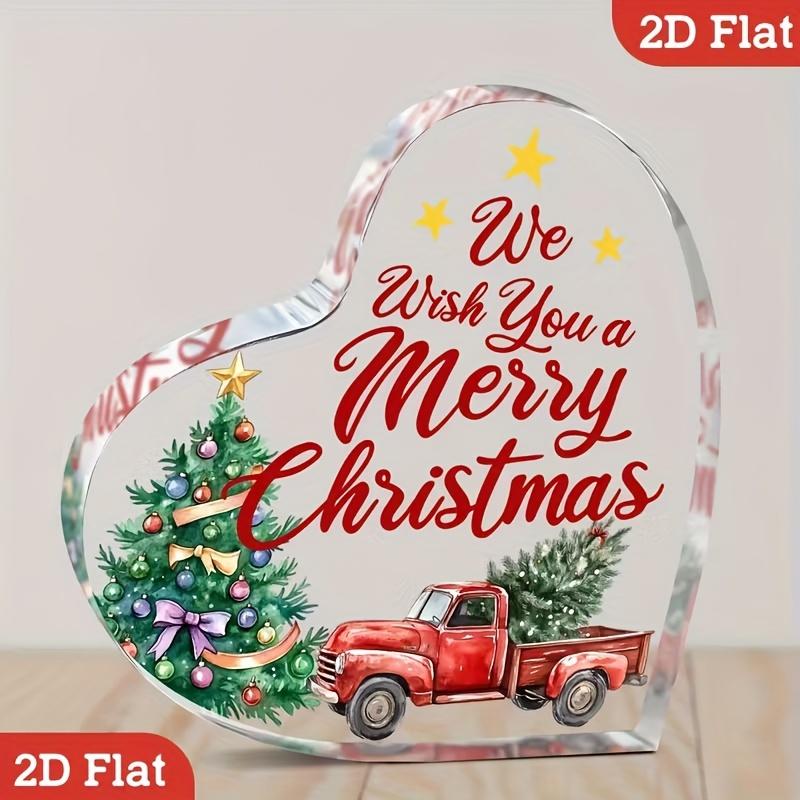1pc Christmas Acrylic Heart-Shaped Tabletop Decor with Red Truck & Tree Design - Merry Christmas Text, Wall Decoration for Home, Office 10*10cm
1pc Christmas Acrylic Heart-Shaped Tabletop Decor with Red Truck & Tree Design - Merry Christmas Text, Wall Decoration for Home, Office 10*10cm