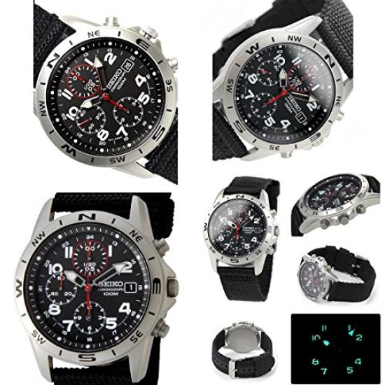 SEIKO Chronograph 100m водонепроницаемые часы с нейлоновым ремешком для мужчин (SND377R SND399P SND379R) (SND399P (черный))
SEIKO Chronograph 100m водонепроницаемые часы с нейлоновым ремешком для мужчин (SND377R SND399P SND379R) (SND399P (черный))