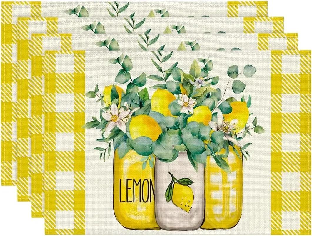 1PC Yellow Checks Vase Lemon Summer Placemats 45×30cm Seasonal Spring Table Mat for Holiday Party Kitchen Dining Decoration 1PC 30x45CM
1PC Yellow Checks Vase Lemon Summer Placemats 45×30cm Seasonal Spring Table Mat for Holiday Party Kitchen Dining Decoration 1PC 30x45CM