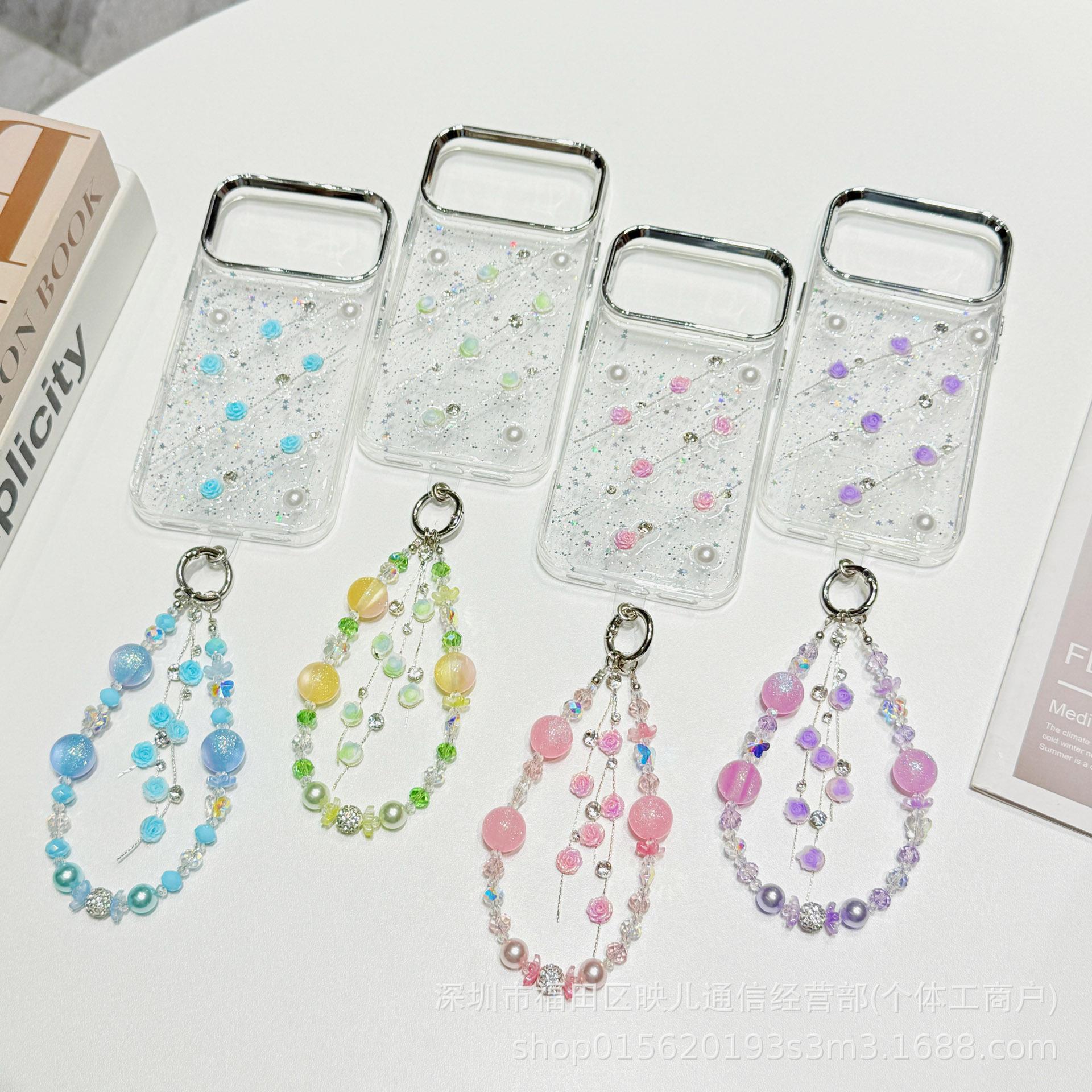 Trendy Beaded Crystal Pendant Rose Wrist Lanyard - Anti-Lost Phone Chain with Flower Tag iPhone 13 Pro (Custom, Min 5)
Trendy Beaded Crystal Pendant Rose Wrist Lanyard - Anti-Lost Phone Chain with Flower Tag iPhone 13 Pro (Custom, Min 5)