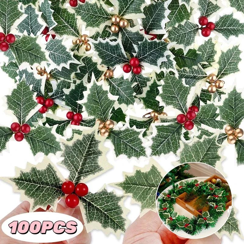 New Christmas Wreath Decoration Christmas Holly Leaves Artificial Cranberry Flowers DIY Home Christmas New Year Decoration 5PCS лист
New Christmas Wreath Decoration Christmas Holly Leaves Artificial Cranberry Flowers DIY Home Christmas New Year Decoration 5PCS лист