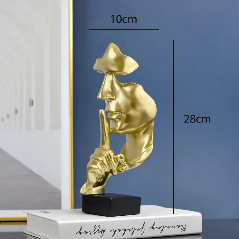 Thinker Face Statue Silence Is Gold Resin Figurine, Retro Abstract Sculpture for Office Study Living Room Decor, Gift золотий
Thinker Face Statue Silence Is Gold Resin Figurine, Retro Abstract Sculpture for Office Study Living Room Decor, Gift золотий