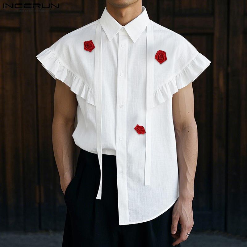 INCERUN Oversized Men Lapel Ruffled Short Sleeve Floral Buttons Up Casual Shirts 4XL белый
INCERUN Oversized Men Lapel Ruffled Short Sleeve Floral Buttons Up Casual Shirts 4XL белый